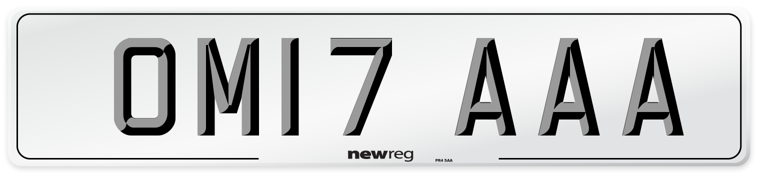 OM17 AAA Number Plate from New Reg